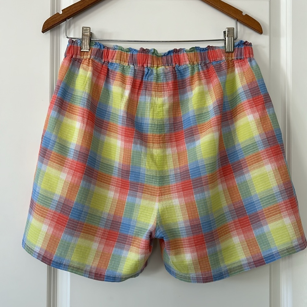Johnny Was Workshop Delacey Plaid Paperbag Waist Shorts w Pockets w MEASUREMENTS - Picture 11 of 14